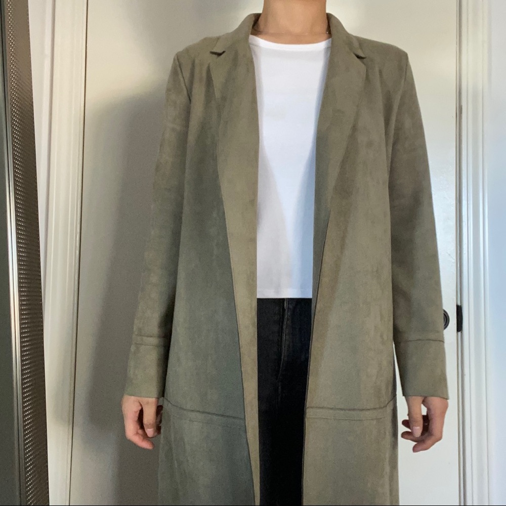 Olive Suede Effect Jacket